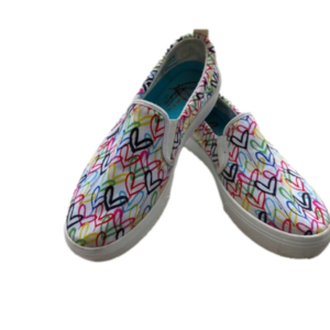 SKECHERS WOMEN'S POPPY DRIPPIN LOVE X JAMES GOLDCROWN LOVEWALL SHOE SIZE…